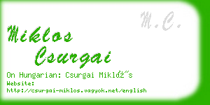 miklos csurgai business card